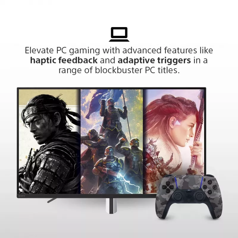 Gamepad Sony DualSense v3 Camouflage — Bluetooth/USB, PS5, built-in battery, USB‑C, 160×106×66 mm