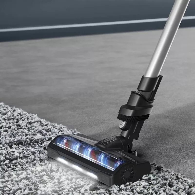 2-in-1 stick vacuum Rowenta RH6A35 — cordless lithium‑ion, 140 W, bagless cyclonic, purple/silver, LED brush