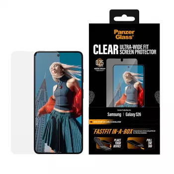 Screen protector PanzerGlass for Samsung New Galaxy S 2026 — Ultra-Wide Fit, PET+silicone, FASTFIT