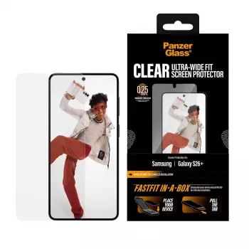 Screen Protector PanzerGlass for Samsung New Galaxy S 2026 Plus — Ultra‑Wide Fit, PET+Silicone, FASTFIT