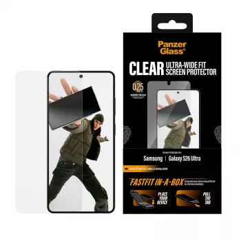Screen protector PanzerGlass for Samsung New Galaxy S2026 Ultra — Ultra-wide PET film, FASTFIT, transparent