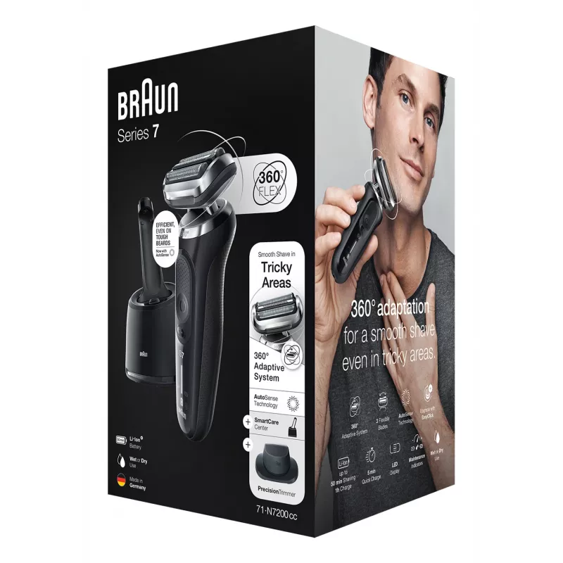Braun Series 7 71-N7200cc Foil shaver Trimmer Black