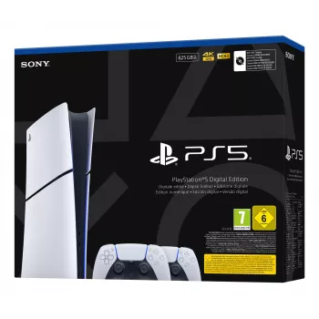 Gaming console Sony PlayStation 5 Slim Digital 825 GB SSD, Wi‑Fi, Bluetooth, HDMI 2.1, White/Black