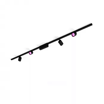 Smart lighting spot Philips Hue White and colour ambience Perifo straight ceiling base kit 4 spots Bluetooth Black