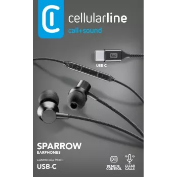 Cellularline SPARROW Stereo in-ear earphones with microphone and remote control