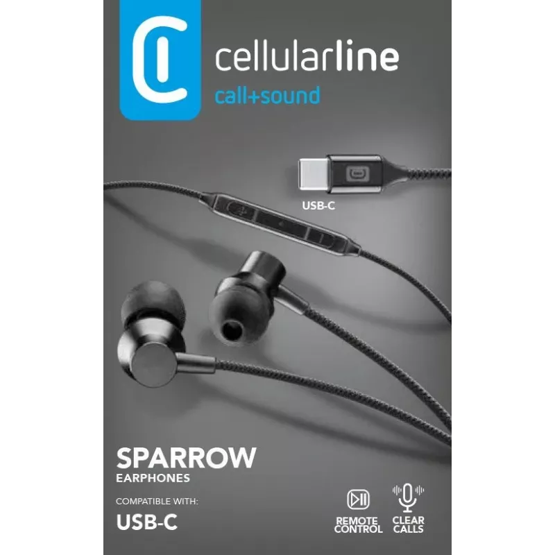 Cellularline SPARROW Stereo in-ear earphones with microphone and remote control