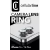 Cellularline Camera Lens Ring - iPhone 16/16 Plus Tempered glass for camera protection