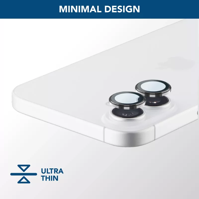 Cellularline Camera Lens Ring - iPhone 16/16 Plus Tempered glass for camera protection