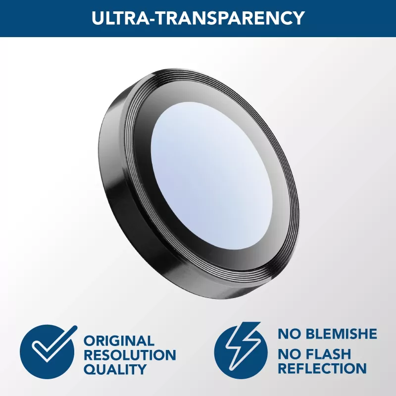 Cellularline Camera Lens Ring - iPhone 16/16 Plus Tempered glass for camera protection