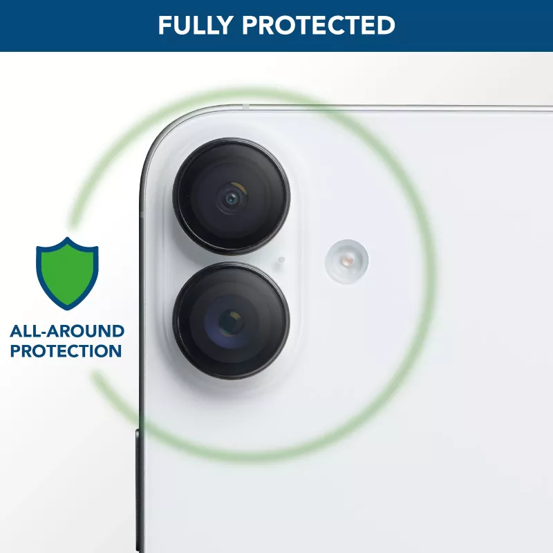 Cellularline Camera Lens Ring - iPhone 16/16 Plus Tempered glass for camera protection