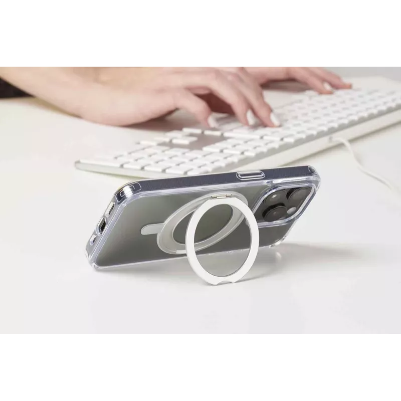 Cellularline Spin Mag - iPhone 16 Case with rotatable ring holder, compatible with Magsafe ecosystem