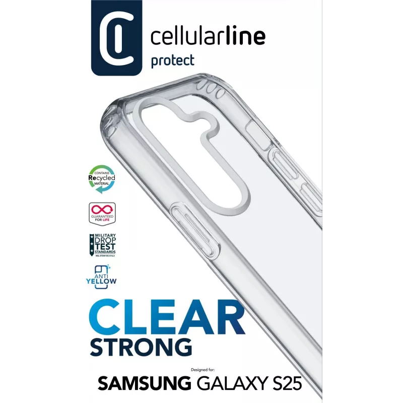 Cellularline Clear Protect - Galaxy S25 Hard case with rubber edges