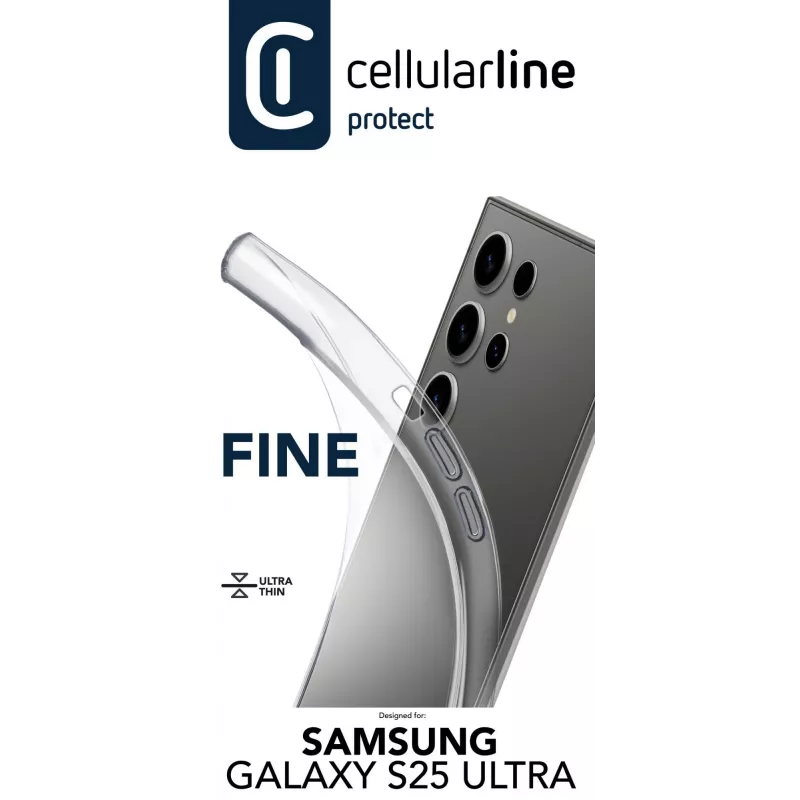 Cellularline Fine - Galaxy S25 Ultra, Cover, Samsung, Galaxy S25 Ultra, 17.3 cm (6.8 inch), Transparent