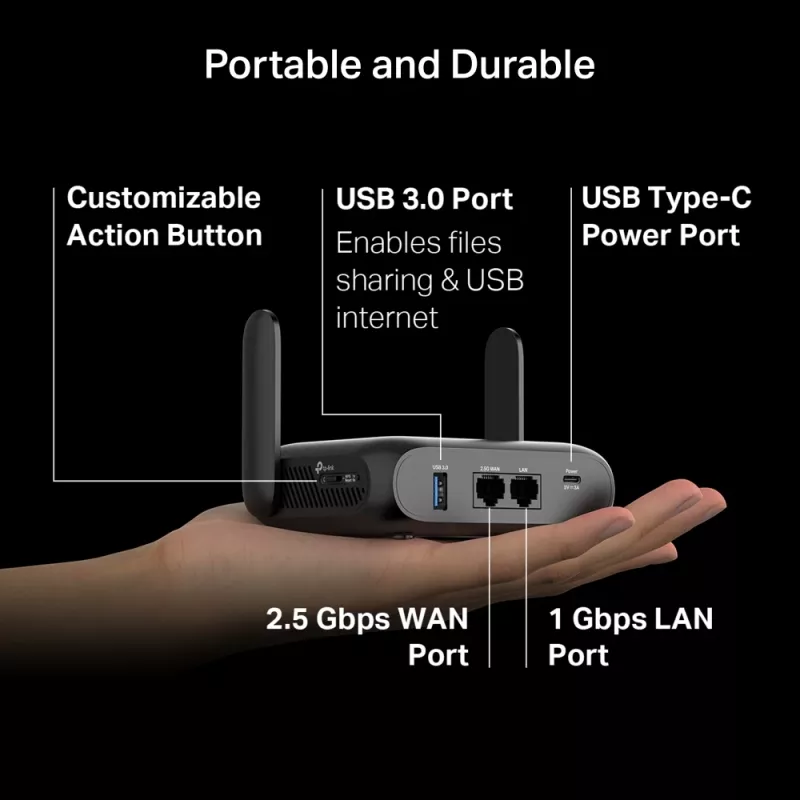 TP-Link BE3600 Wi-Fi 7 wireless router 2.5 Gigabit Ethernet Dual-band (2.4 GHz / 5 GHz) Black