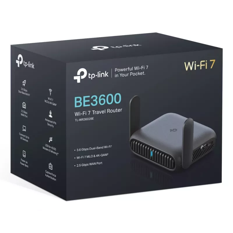 TP-Link BE3600 Wi-Fi 7 wireless router 2.5 Gigabit Ethernet Dual-band (2.4 GHz / 5 GHz) Black