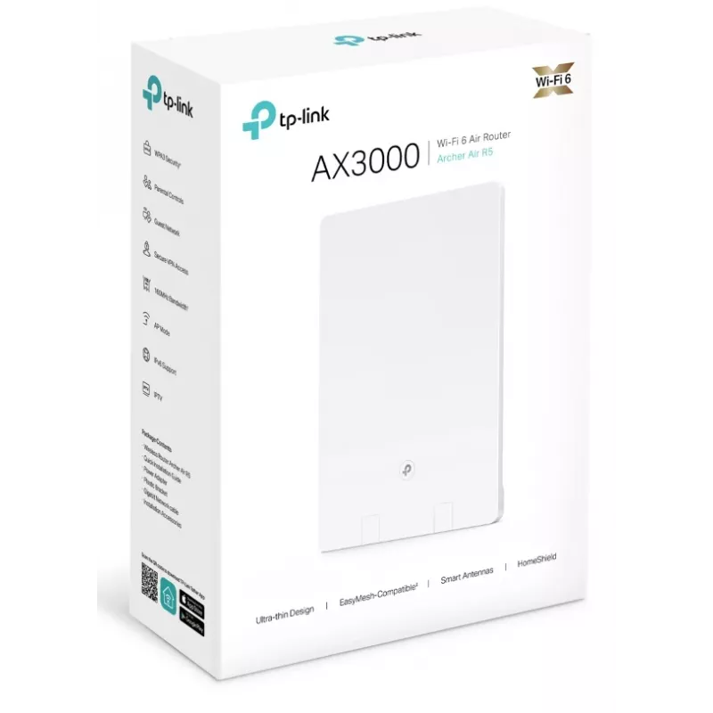 Wireless router TP-Link AIR R5 (3‑pack) — Dual‑band 2.4/5 GHz, Wi‑Fi 6, Gigabit Ethernet, USB, White