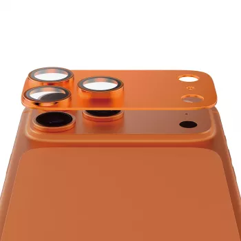 Camera protector PanzerGlass Fender for iPhone 17 Pro — silicone, Cosmic Orange, scratch- and shock-resistant