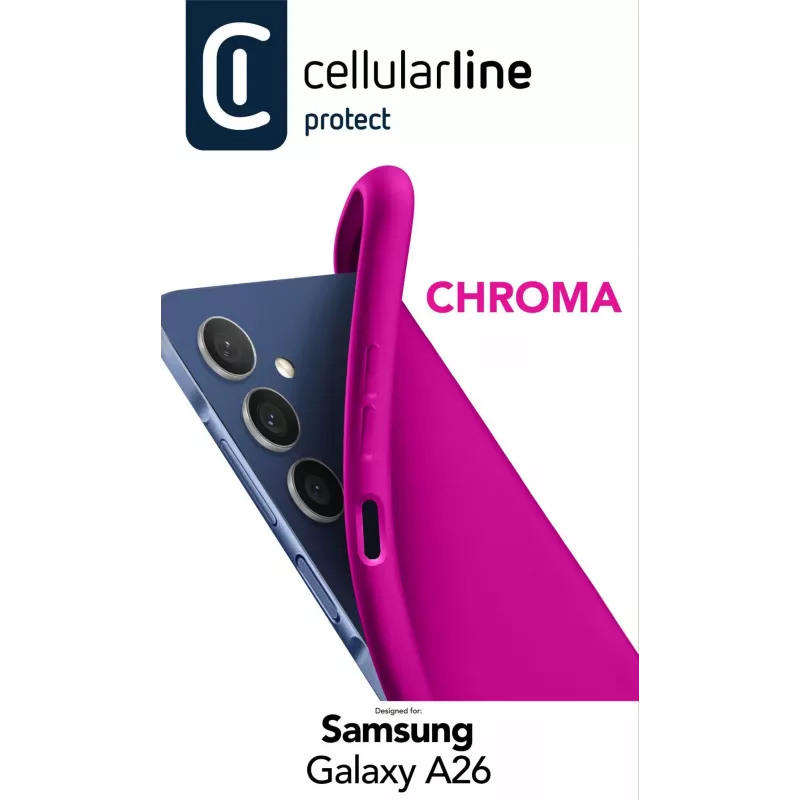 Cellularline Chroma - Galaxy A26 Colourful soft rubber case, Cover, Samsung, Galaxy A26, 16.8 cm (6.6 inch), Pink