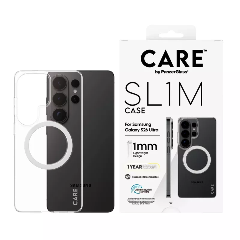 Phone case PanzerGlass CARE™ SL1M Transparent with Qi for Samsung Galaxy S26 Ultra (6.9 inch)