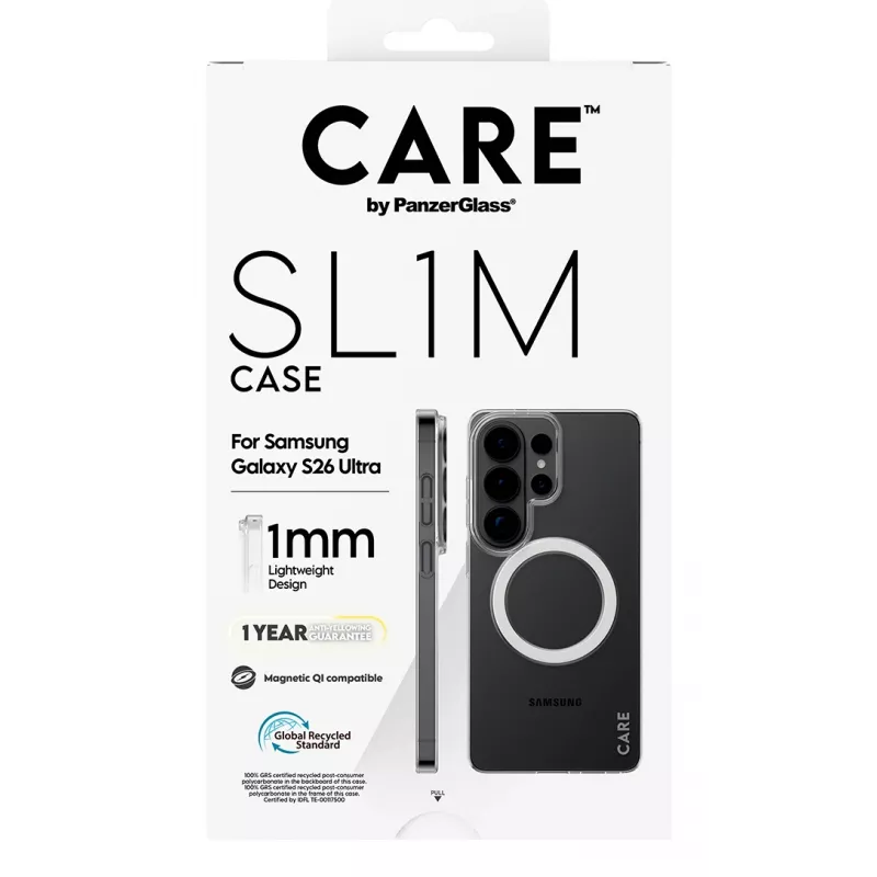 Phone case PanzerGlass CARE™ SL1M Transparent with Qi for Samsung Galaxy S26 Ultra (6.9 inch)