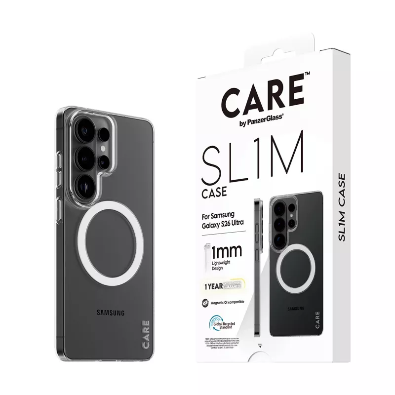 Phone case PanzerGlass CARE™ SL1M Transparent with Qi for Samsung Galaxy S26 Ultra (6.9 inch)