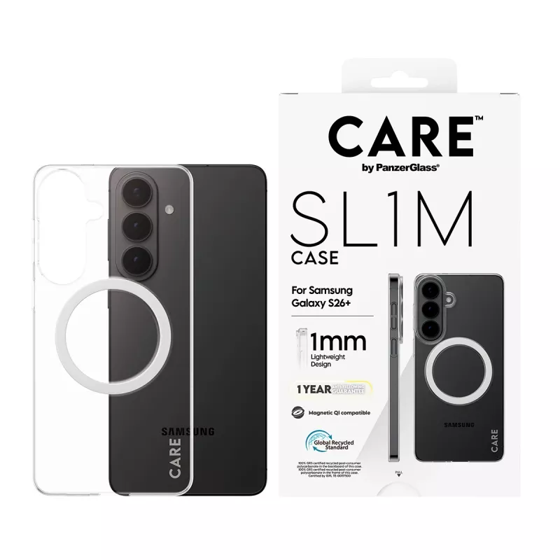 PanzerGlass CARE™ SL1M Clear Protective Cover Case with Qi for Samsung Galaxy S26+ (6.7 inch)