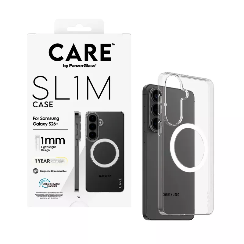 PanzerGlass CARE™ SL1M Clear Protective Cover Case with Qi for Samsung Galaxy S26+ (6.7 inch)