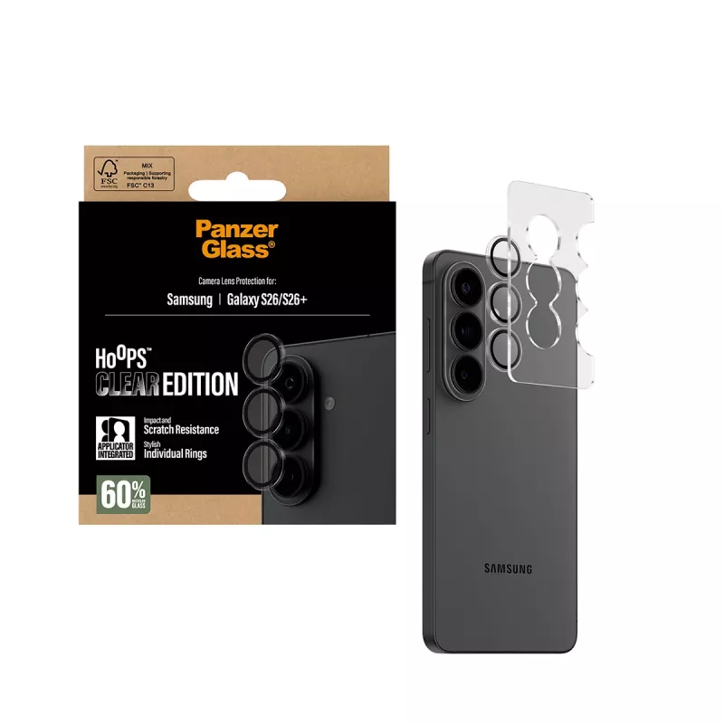 Camera Lens Protector PanzerGlass Hoops Transparent for Samsung Galaxy S26 / S26+ (PG88885)