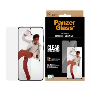 Tempered Screen Protector PanzerGlass for Samsung Galaxy S26+ — U-Wide Fit with EasyAligner