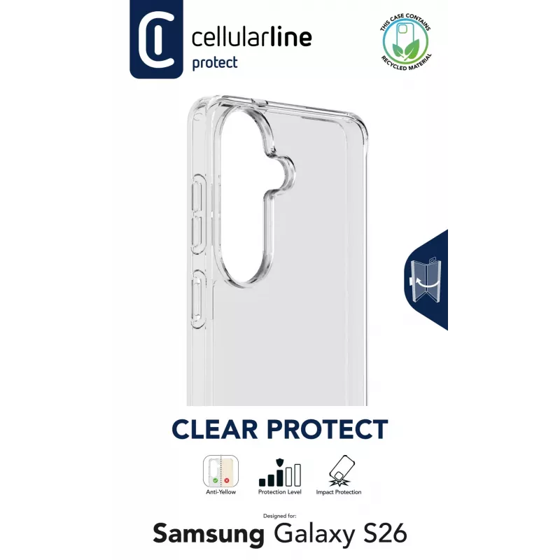 Cellularline Clear Protect - Galaxy S26 Hard case with rubber edges