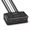 Lindy 2 Port HDMI 4K60, USB 2.0 and Audio Cable KVM Switch, 4096 x 2160 pixels, 4K Ultra HD, Rack mounting, Black
