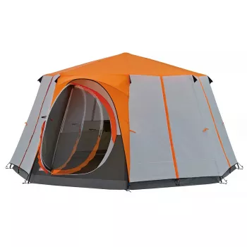 Coleman tent Cortes Octagon 8 — 8-person, hard frame, 15.7 m², grey/orange