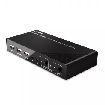 Lindy 2 Port HDMI 4K60, USB 2.0 and Audio KVM Switch, 4096 x 2160 pixels, 4K Ultra HD, Black