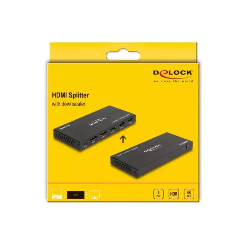 DeLOCK HDMI Splitter 1 x HDMI in to 4 x HDMI out 4K 60 Hz