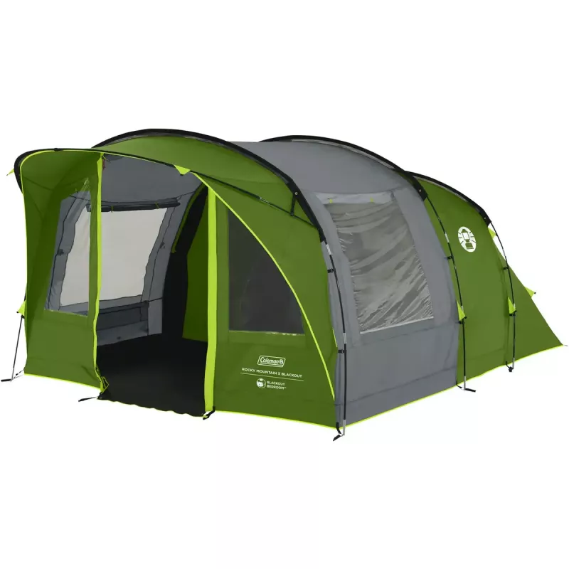Tent COLEMAN Rocky Mountain 5 BlackOut Green/Grey — model 2025, family tunnel tent for 5 people
