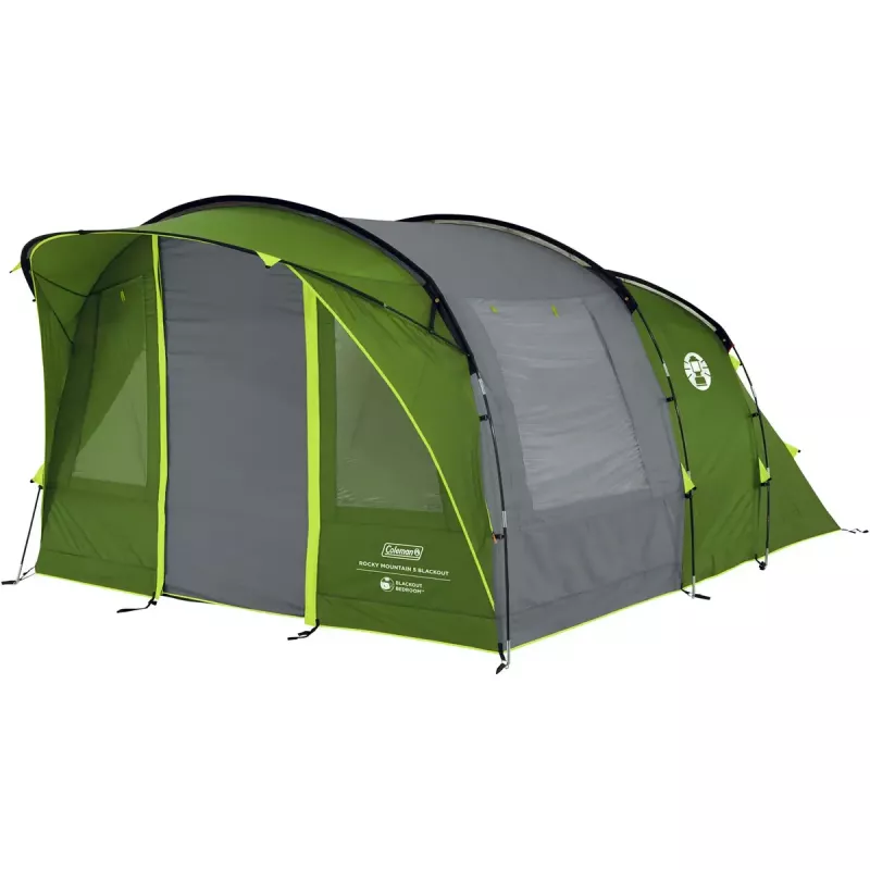 Tent COLEMAN Rocky Mountain 5 BlackOut Green/Grey — model 2025, family tunnel tent for 5 people