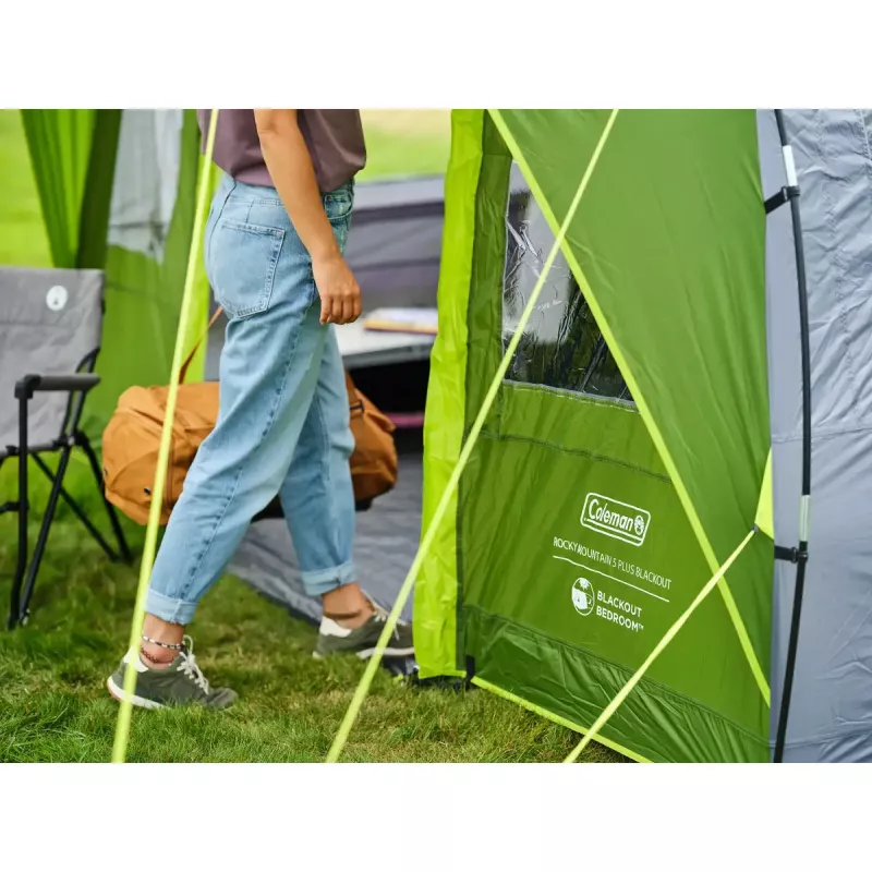 Tent COLEMAN Rocky Mountain 5 BlackOut Green/Grey — model 2025, family tunnel tent for 5 people