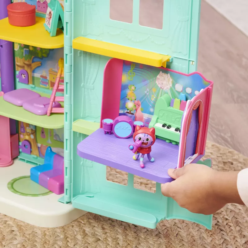 Gabby's Dollhouse , Groovy Music Room with Daniel James Catnip Figure, 2 Accessories, 2 Furniture Pieces and 2 Deliveries, Kids Toys for Ages 3 and up