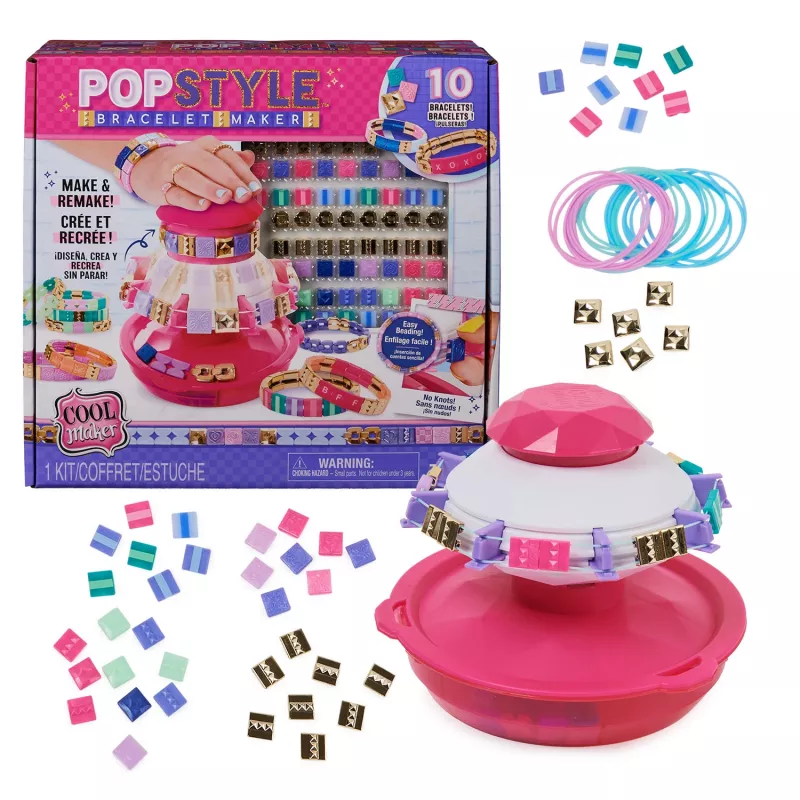 Cool Maker , PopStyle Bracelet Making Kit with 170 Beads, Make & Remake 10 (Packaging May Vary), Arts and Crafts Kids Toys for Ages 7 and up
