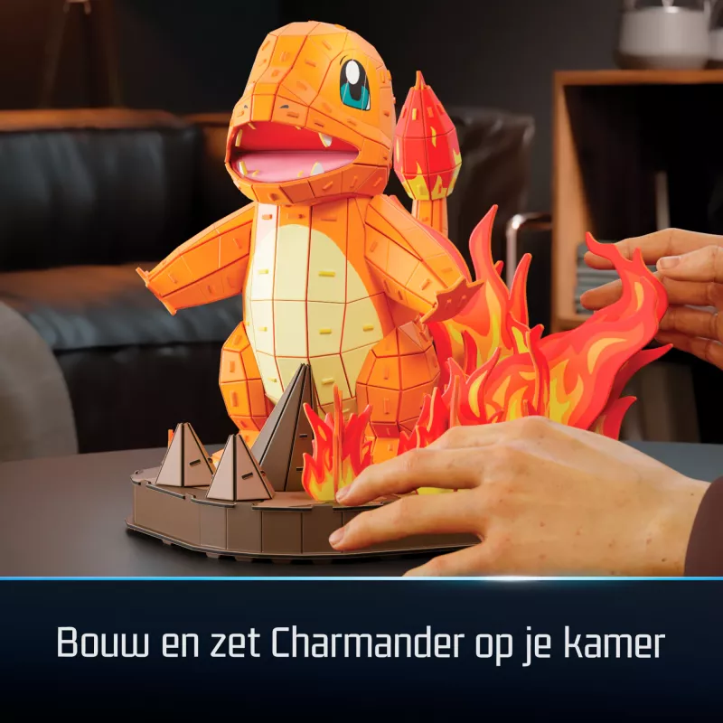 4D Build , Pokémon Charmander 3D Model Kit, Pokémon Figure, Kanto First Partner Collection, Desk Décor, 241 Pieces, for Ages 12 & Up
