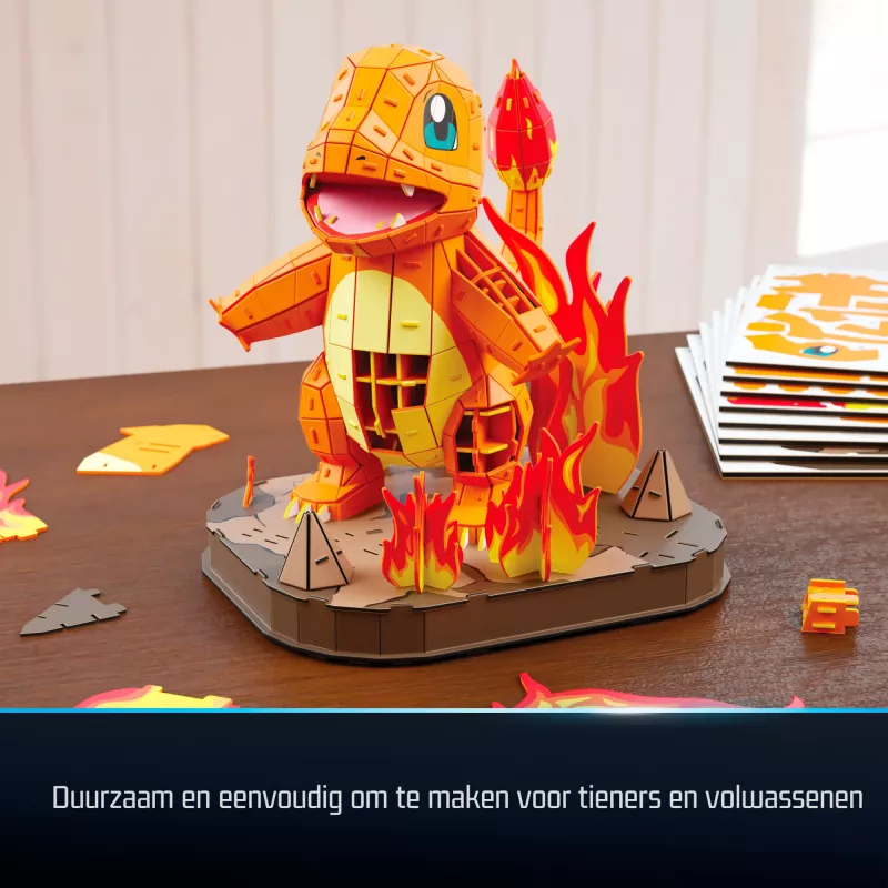4D Build , Pokémon Charmander 3D Model Kit, Pokémon Figure, Kanto First Partner Collection, Desk Décor, 241 Pieces, for Ages 12 & Up