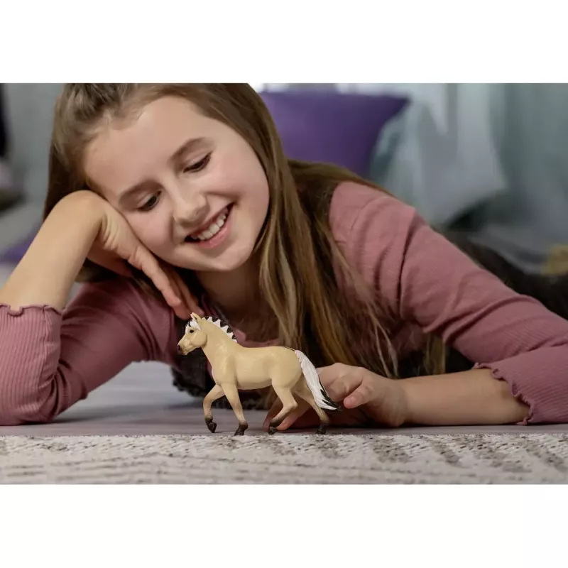 Toy Figure Schleich Norwegian Fjord Horse Mare 13980 Brown White Yellow
