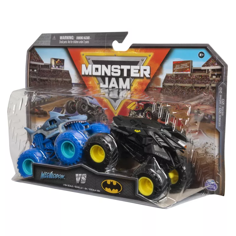 Monster Jam , Official Batman Vs. Megalodon Die-Cast Monster Trucks, 1:64 Scale, Kids Toys for Boys Ages 3 and up