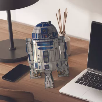4D Build , Star Wars R2-D2 Cardstock Model Kit 201 Pcs | Star Wars Toys Desk Decor | Building Toys | 3D Model Kits for Adults & Teens 12+