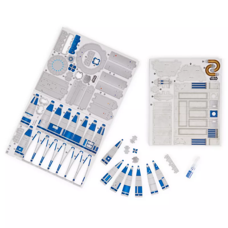 4D Build , Star Wars R2-D2 Cardstock Model Kit 201 Pcs | Star Wars Toys Desk Decor | Building Toys | 3D Model Kits for Adults & Teens 12+
