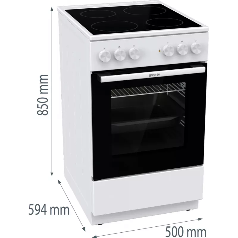 Gorenje GEC5A21WG Freestanding cooker Electric Ceramic hob White