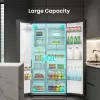 Hisense Side by Side Fridge RS818N4TFE, Freestanding, American Door, Black, Touch, LED, On-Door Display