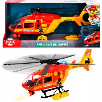 Toy ambulance helicopter Dickie model 203716024, realistic design, toy vehicle