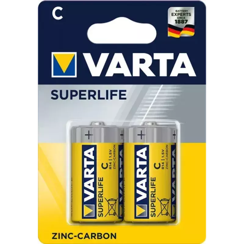 Varta Superlife C single-use zinc‑carbon battery, C size, 1.5 V, 50 mm