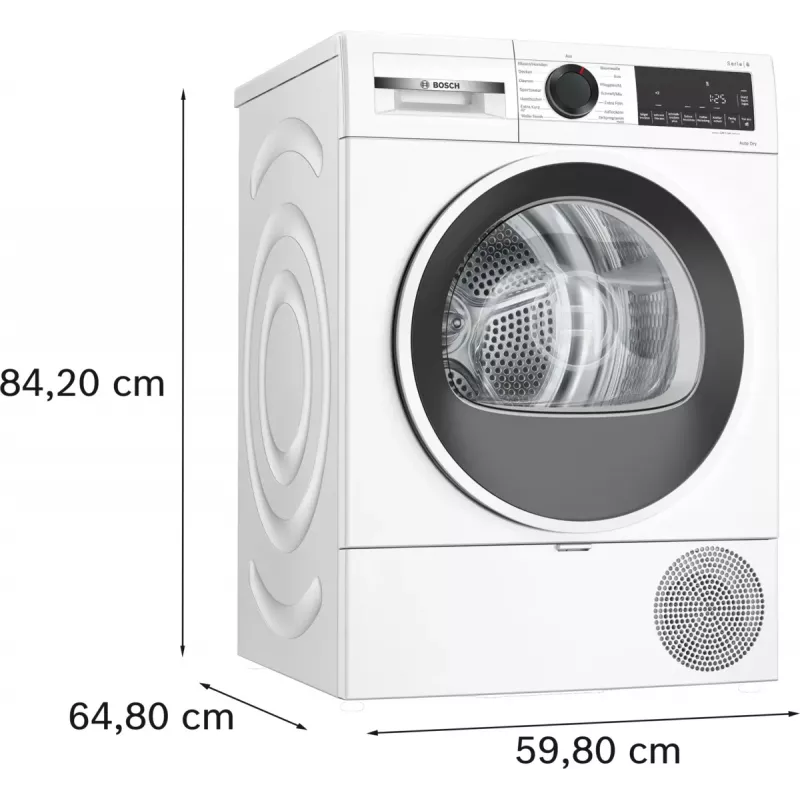 Bosch Serie 6 WQG241001 tumble dryer Freestanding Front-load 9 kg White